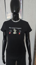 Charger l'image dans la galerie, Tee-shirt Femme Noir « Mon mari ? L'argent » – HELLIANCE
